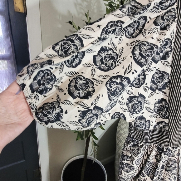 Anthropologie Black and White Midi Dress - Picture 6 of 7